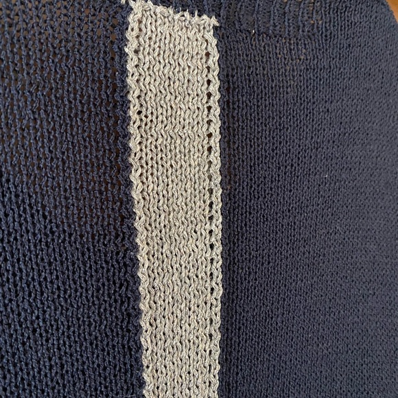 Charget Made In Italy Navy Blue and Silver V-Neck Sweater - Picture 10 of 12